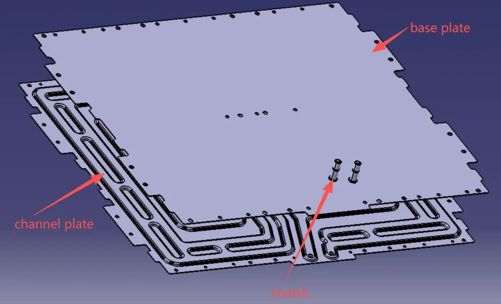 overview of stamp battery cooling plate